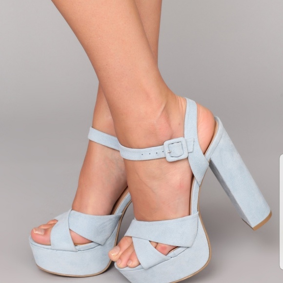 blue platform sandals heels